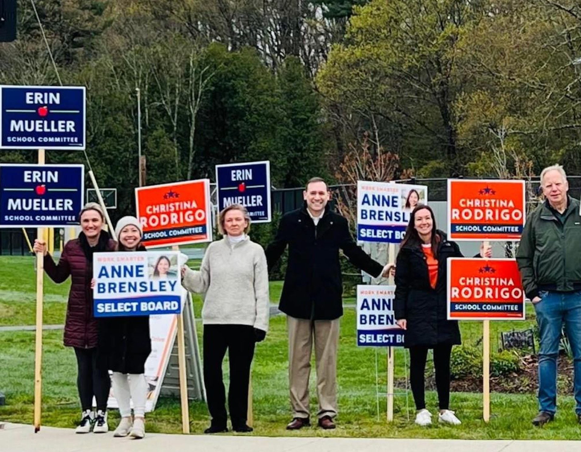 Anne Brensley with campaign supporters and fellow candidates